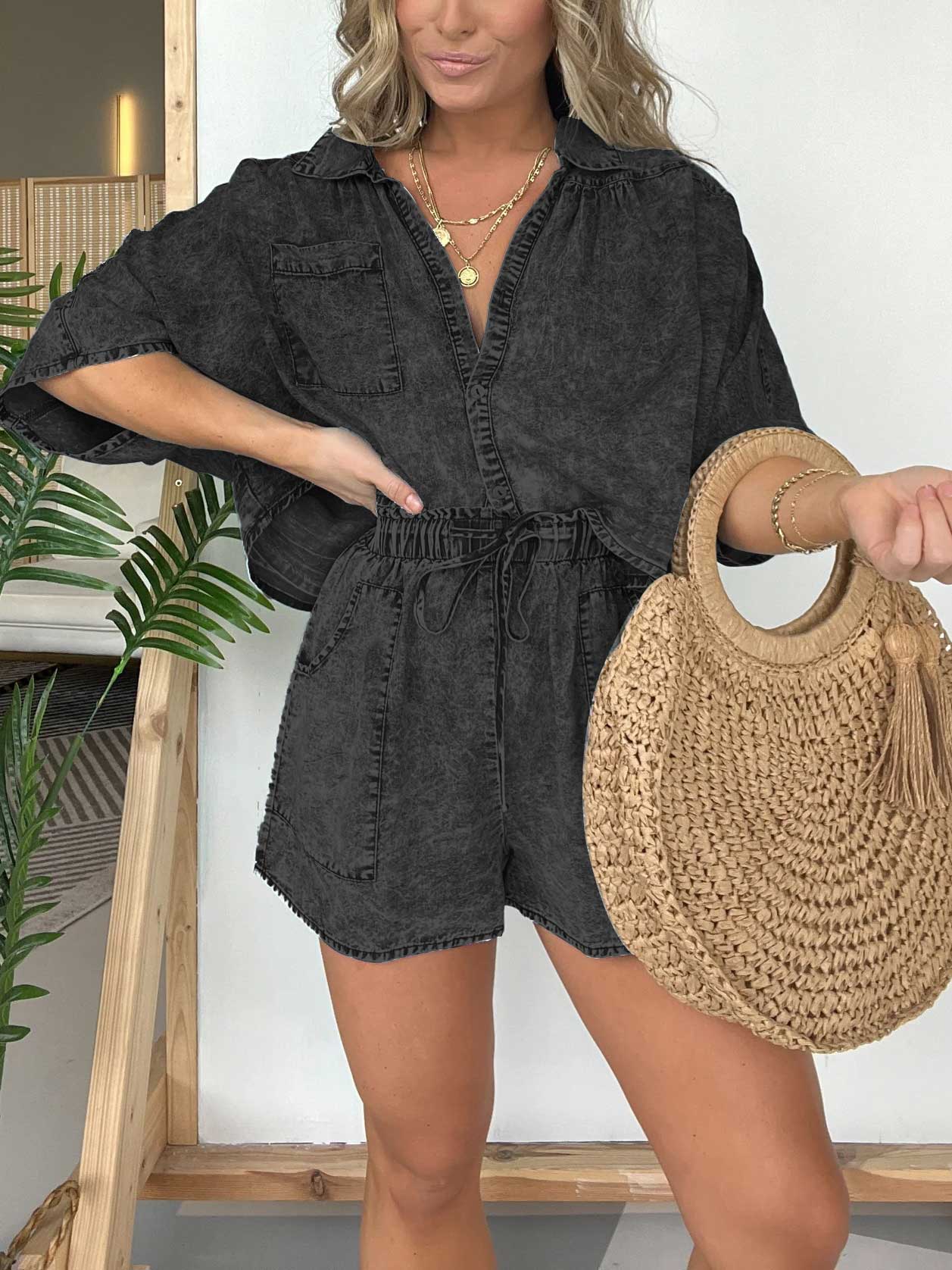 Ensemble en denim délavé Tencel 2024 (2 achetés, livraison gratuite)