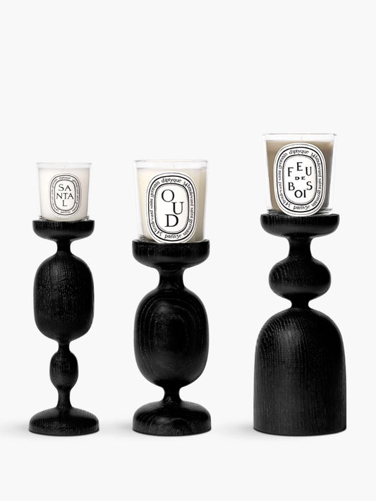 Black Baluster Candle Holder For small candles 250G