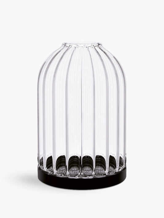 Porte-bougie côtelé pour bougies classiques 420 g