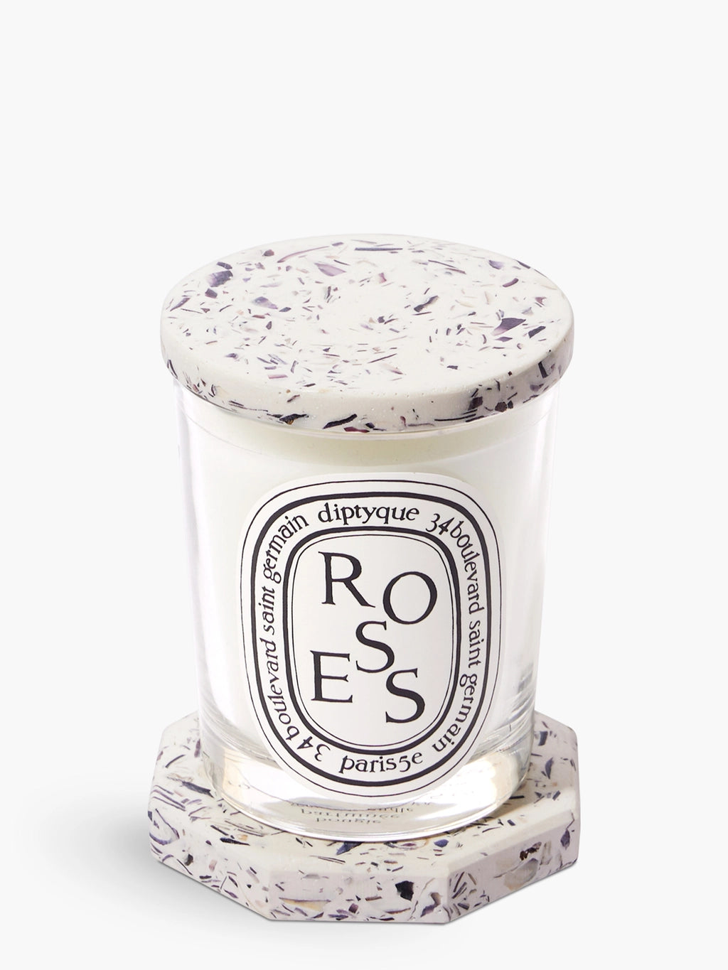 Support octogonal en forme de coquillage pour petites bougies classiques 160 g